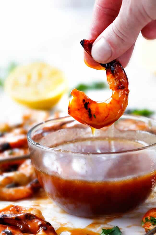 Asian Honey Lemon Shrimp - this is the easiest, most delicious sweet and tangy shrimp and you can make it on the grill or stovetop! and the Honey Lemon Chili Butter Sauce is out of this world! 