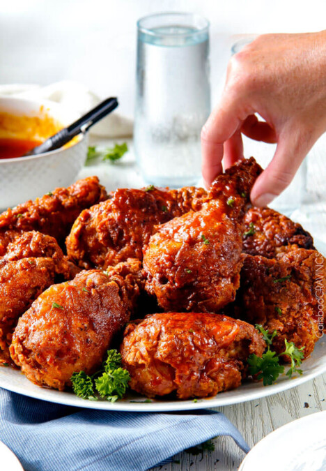 My family and friends go crazy over this fried chicken - and its easier than you think! Juicy, crispy, flavorful and you can make it as spicy or not spicy just depending on how much Nashville Hot Sauce You use. I will never use another fried chicken recipe again!