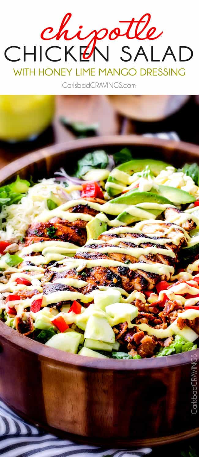Chipotle Chicken Salad with Honey Lime Mango Dressing