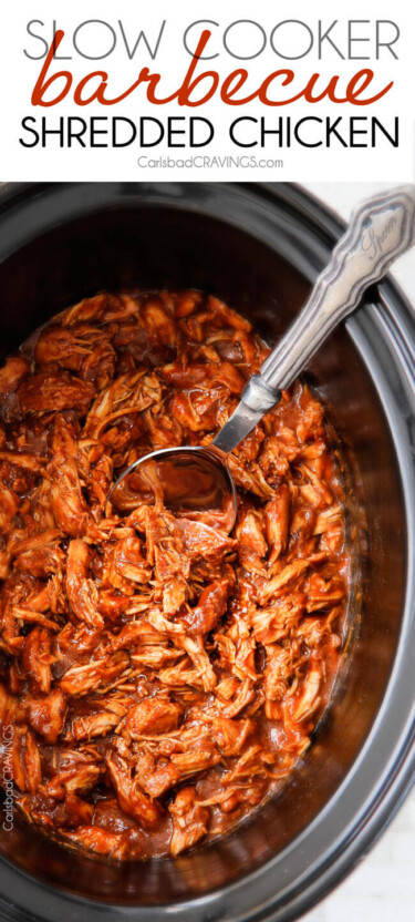 Crockpot BBQ Chicken (+ Homemade BBQ Sauce!) - Carlsbad Cravings