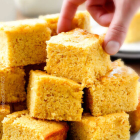 This Sweet Cornbread is AMAZING! Super moist and tender with just the right amount of sweetness. Everyone always asks me for this recipe because its the best out there!