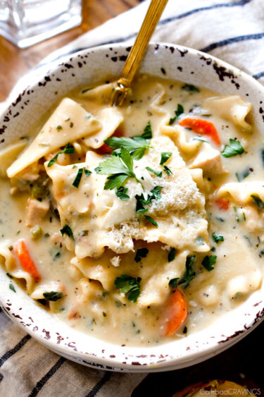 ONE POT White Chicken Lasagna Soup (with Video!)
