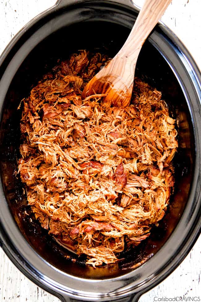 Mexican slow shop cooker pulled pork