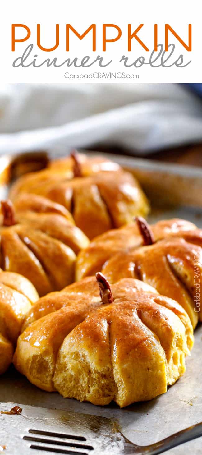 Fluffy, soft and tender Pumpkin Dinner Rolls will be the talk of your Thanksgiving Table! Adorably delicious and easier than you might think!