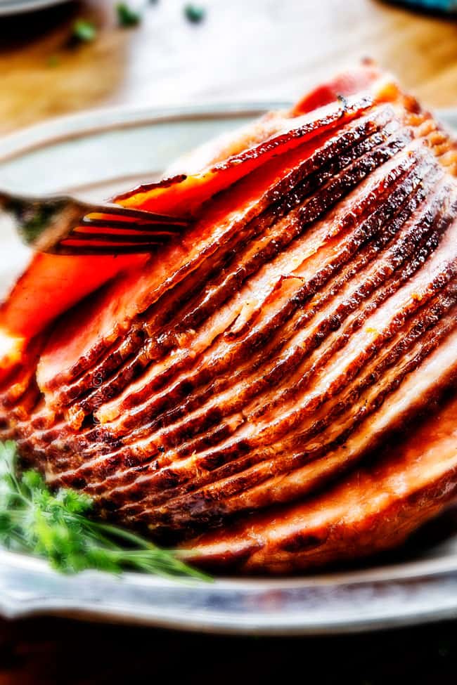 Layers of thin cut Maple Glazed Ham 