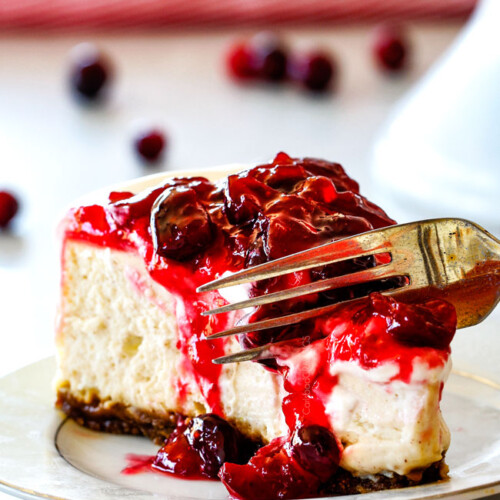 Cranberry Eggnog Cheesecake (+ Gingersnap Crust) - Carlsbad Cravings