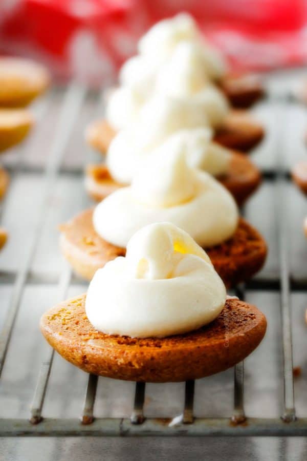 MEGA SOFT Gingerbread Whoopie Pies with Cream Cheese Frosting