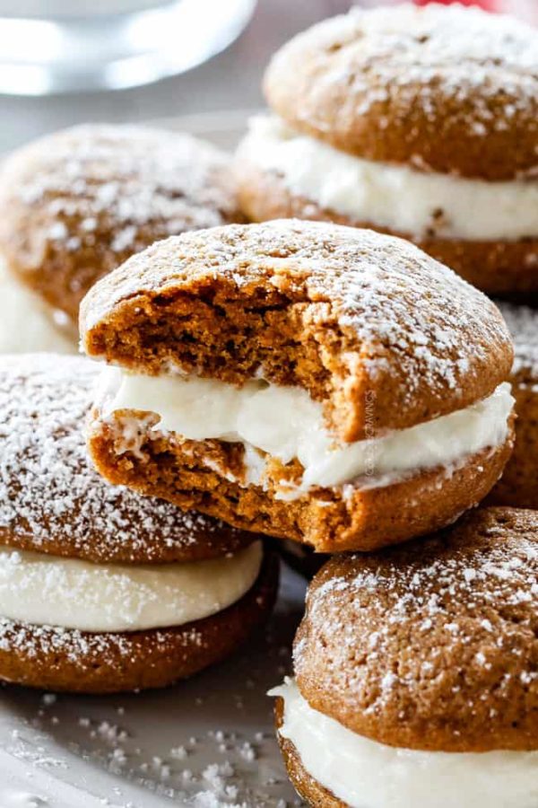 Mega Soft Gingerbread Whoopie Pies With Cream Cheese Frosting