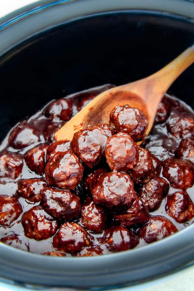  Tender juicy, sweet and spicy Slow cooker Korean Meatballs simmered in the most tantalizing sweet heat sauce that everyone goes crazy for! Perfect appetizer or delicious, easy meal with rice!