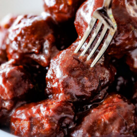 Tender juicy, sweet and spicy Slow cooker Korean Meatballs simmered in the most tantalizing sweet heat sauce that everyone goes crazy for! Perfect appetizer or delicious, easy meal with rice!