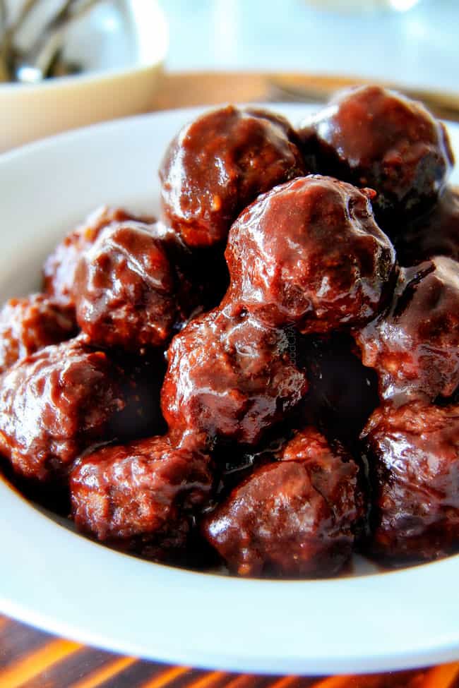  Tender juicy, sweet and spicy Slow cooker Korean Meatballs simmered in the most tantalizing sweet heat sauce that everyone goes crazy for! Perfect appetizer or delicious, easy meal with rice!