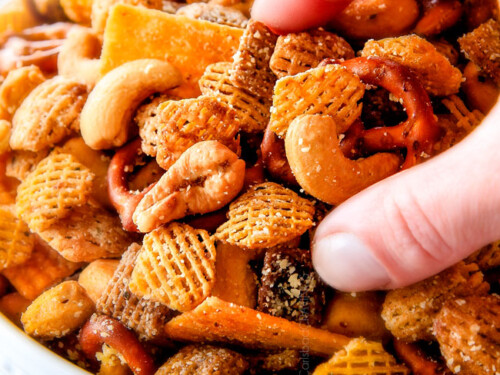 Homemade Chex Mix (Slow Cooker or Oven) - Just a Taste