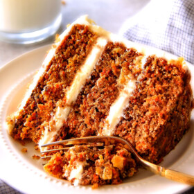 This is the BEST Carrot Cake Recipe, I will never make another recipe again! ! Super moist without being oily, spiced perfectly, and the Pineapple Cream Cheese Frosting is incredible! Brought this to a party and everyone was BEGGING me for the recipe!