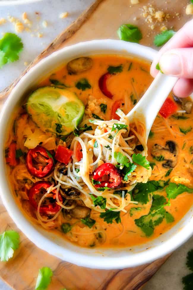 easy ONE POT Thai Chicken Noodle Soup (Video!)