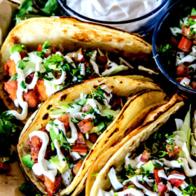 these Crispy fried Baja Fish Tacos are BETTER than any restaurant!!! I can't even believe how good these are and super easy with a one step batter. And don't skip the white sauce - its heavenly!