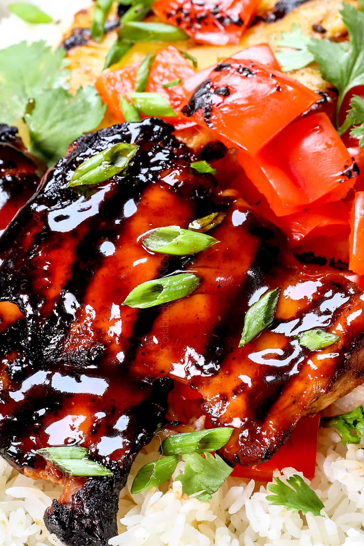 up close of huli huli chicken recipe showing how juicy it is