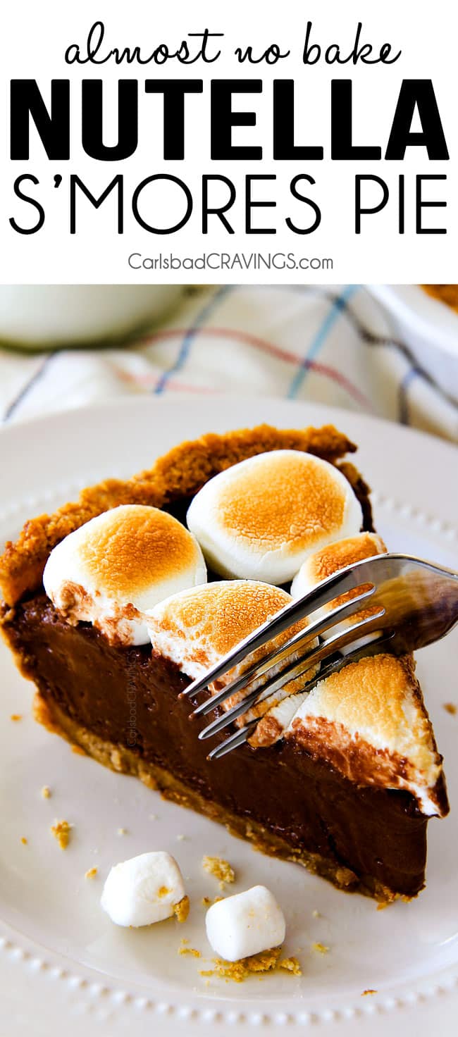 A slice of Nutella S'mores Pie