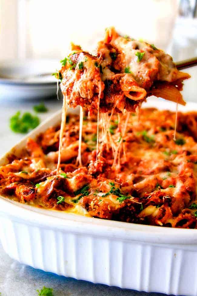 Cheesy Million Dollar Baked Penne (or Baked Ziti) - Carlsbad Cravings