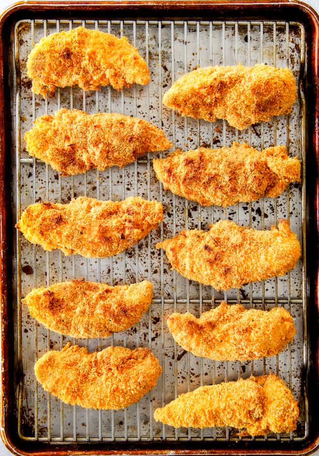 Baking Baked Cheddar Ranch Chicken Tenders.