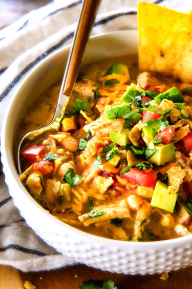 Crockpot White Chicken Chili (Lightened Up!) - Carlsbad Cravings