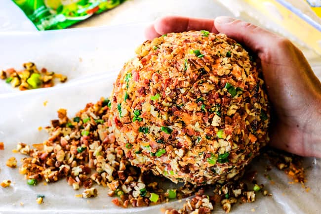 Showing how to make Bacon Ranch Cheese Ball.