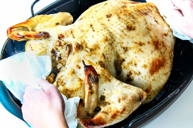 Cooking the Roast Turkey with Herb Butter.