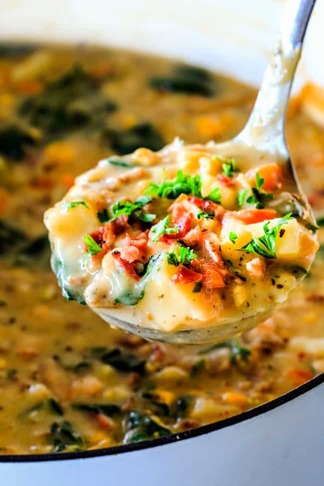 This one pot Loaded Zuppa Toscana Soup is truly better than Olive Garden's - by a long shot!  It's creamy, comforting. makes great leftovers and my family LOVES it!  