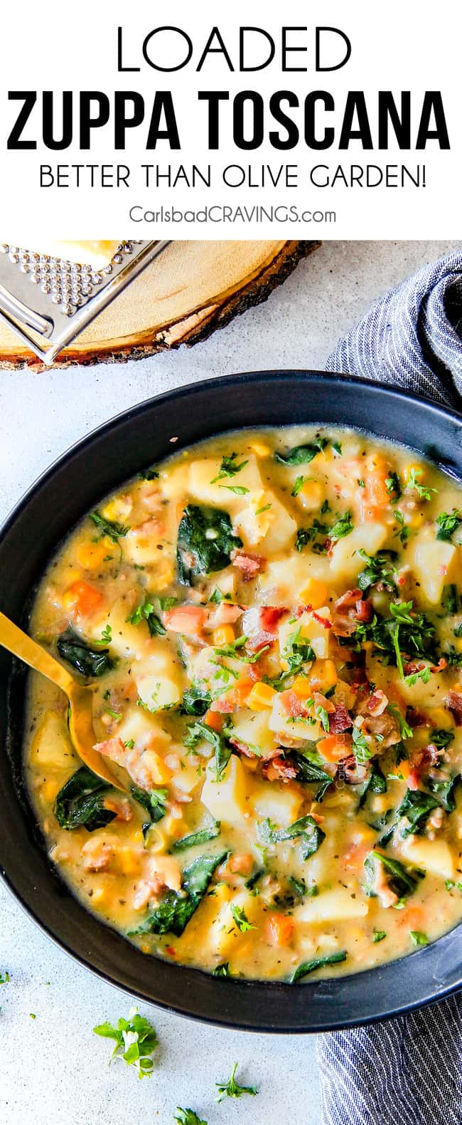 This one pot Loaded Zuppa Toscana Soup is truly better than Olive Garden's - by a long shot!  It's creamy, comforting. makes great leftovers and my family LOVES it!  