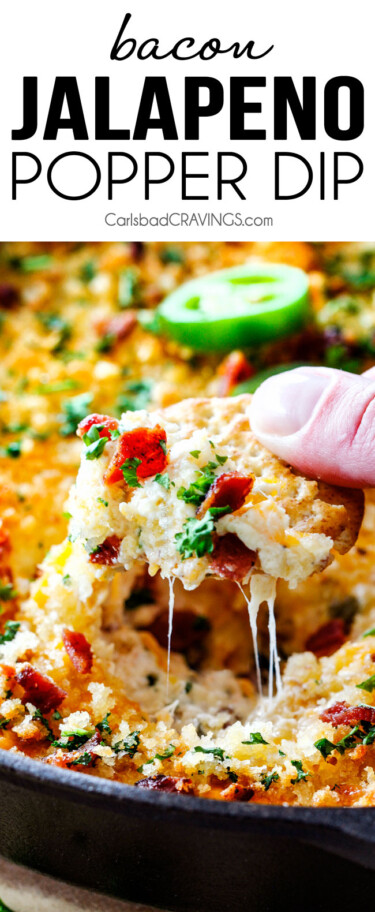 Easy Bacon Jalapeno Popper Dip Recipe - Carlsbad Cravings
