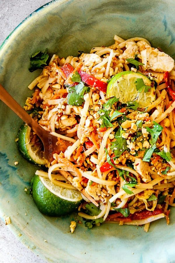 BEST EVER Chicken Pad Thai (Video) with Pantry Friendly Ingredients!