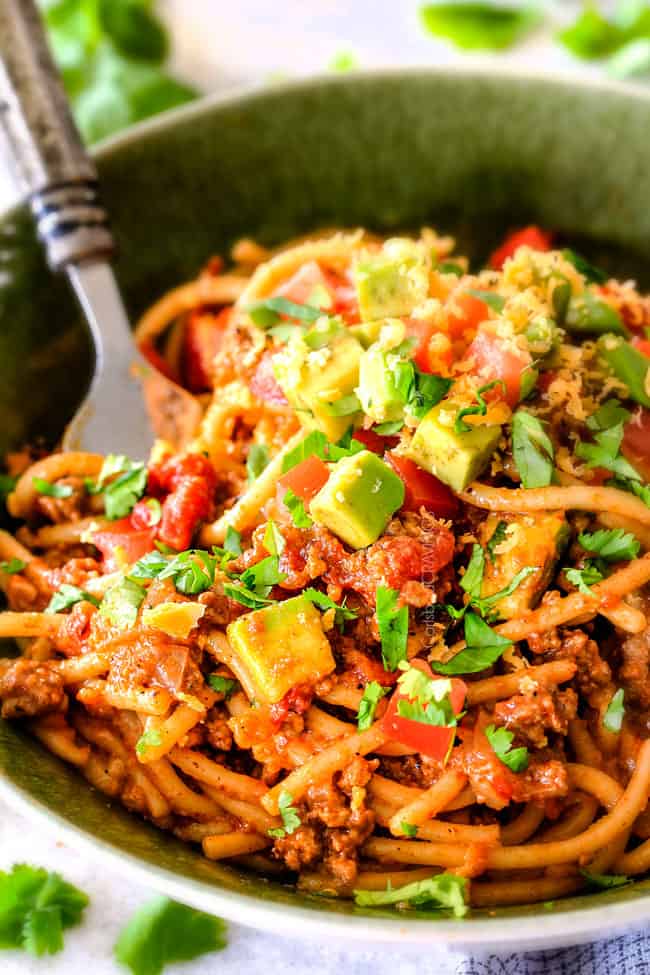 20 Minute Taco Spaghetti - simple prep, TONS of flavor!