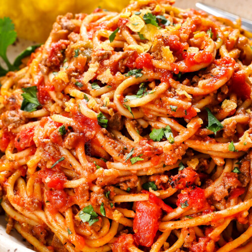25 Minute Taco Spaghetti - simple prep, TONS of flavor!