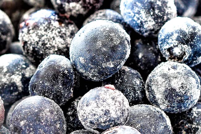 up close shot of blueberries for easy Lemon Blueberry Cake Recipe