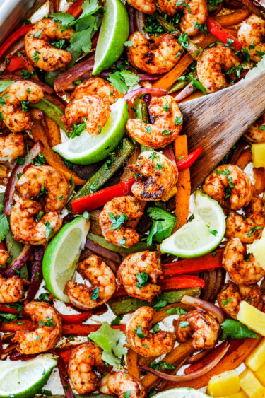 Shrimp Fajitas (30 Minute SHEET PAN) - Step by Step, Tips and Tricks!