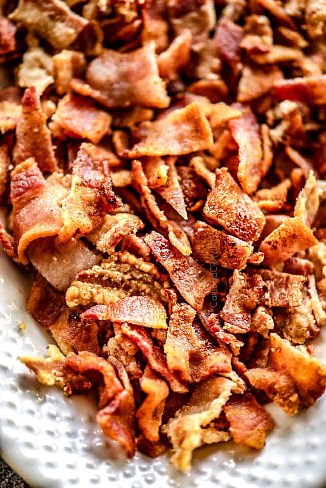 showing how to make breakfast burritos by making crispy bacon