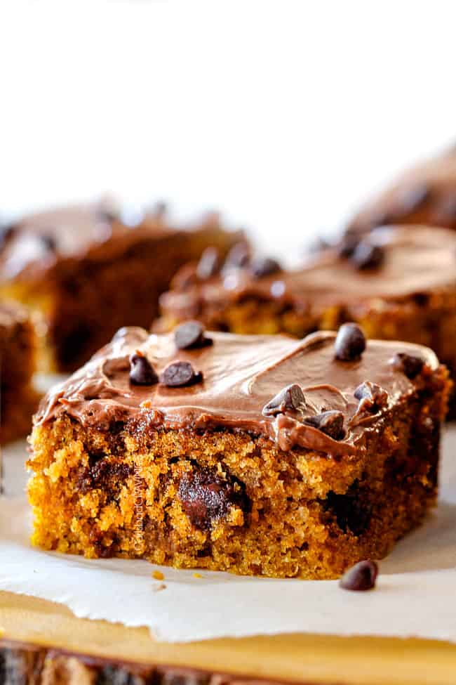 Pumpkin Bars with Nutella Cream Cheese Frosting