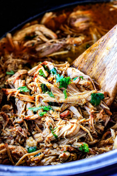 Slow Cooker Honey Lime Salsa Verde Pork - Carlsbad Cravings