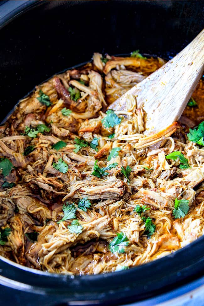 Slow Cooker Honey Lime Salsa Verde Pork - Carlsbad Cravings