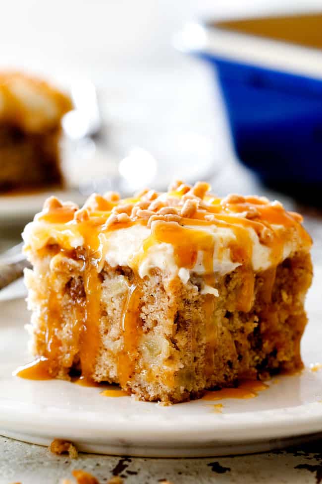 the BEST Caramel Apple Poke Cake (tips and tricks!)