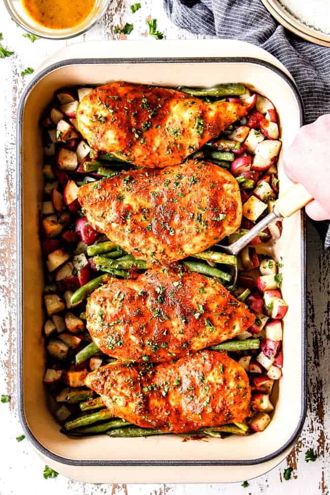 ONE PAN Honey Mustard Chicken (with green beans and potatoes!)