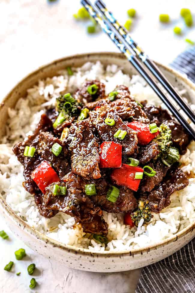 Mongolian Beef with the BEST SAUCE EVER! - Carlsbad Cravings