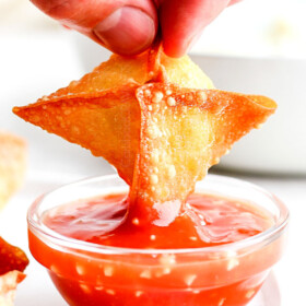 dipping cream cheese wonton recipe in sweet and sour sauce