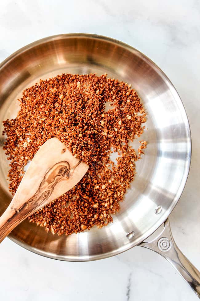 showing how to cook asparagus by toasting panko