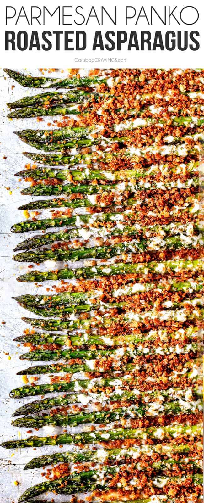 top view of Parmesan baked asparagus