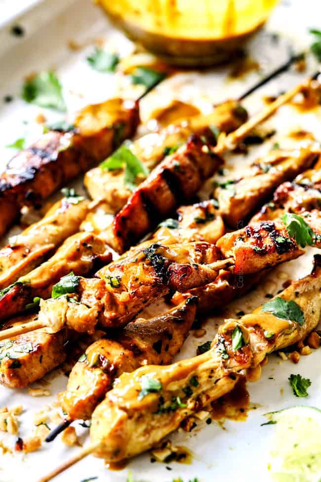 (baked or grilled or skillet!) Thai Chicken Satay with Peanut Sauce