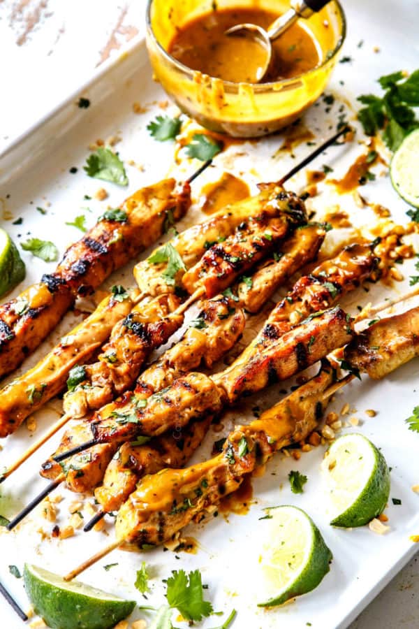 (baked or grilled or skillet!) Thai Chicken Satay with Peanut Sauce