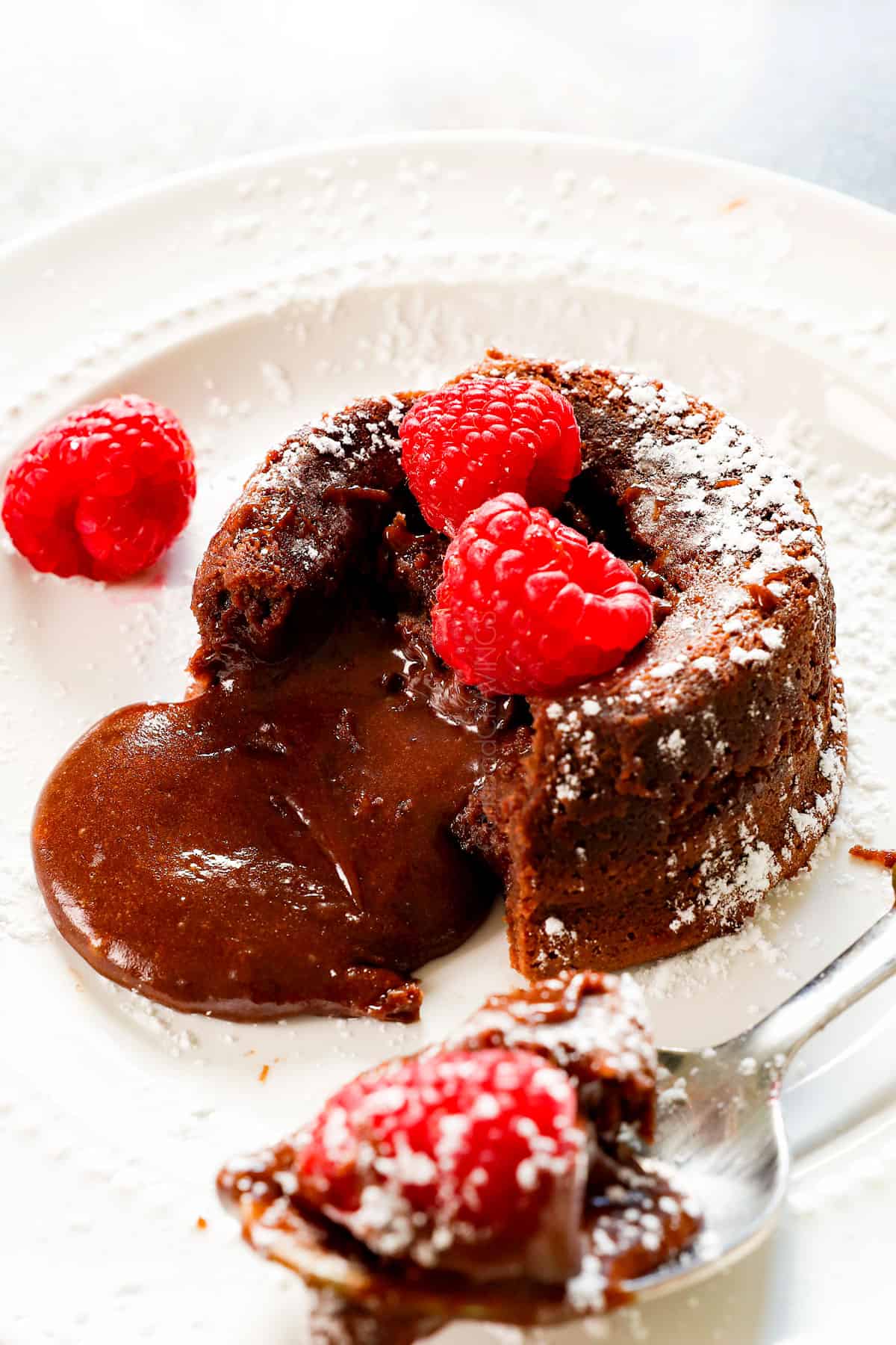 Molten Chocolate Cakes With Sugar-Coated Raspberries Recipe