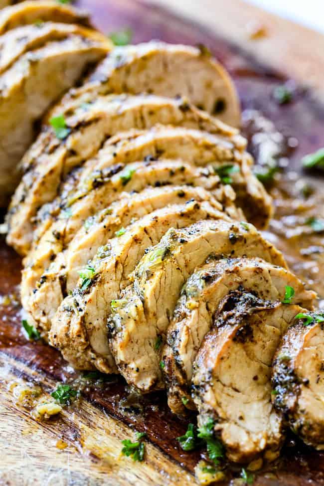 BEST Baked Pork Tenderloin with Garlic Herb Butter (+Video!)