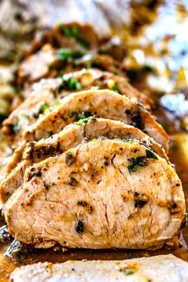 BEST Baked Pork Tenderloin with Garlic Herb Butter (+Video!)