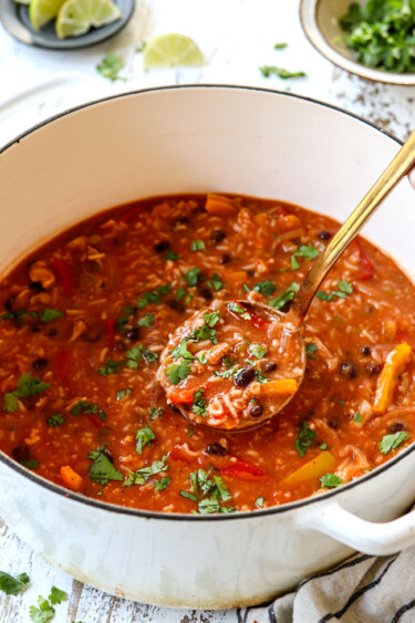 Chicken Fajita Soup Recipe (with Rice Pepper Jack!) - Carlsbad Cravings